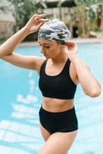 Load image into Gallery viewer, Lane5 Swim - 2-Pack Adult Silicone Swim Cap - Camo Print and Solid Green