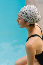 Load image into Gallery viewer, Lane5 Swim - 2-Pack Adult Silicone Swim Cap - Spotted Print and Solid Blue…