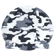 Load image into Gallery viewer, Lane5 Swim - 2-Pack Adult Silicone Swim Cap - Camo Print and Solid Green
