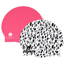 Load image into Gallery viewer, Leopard and Hot Pink Swim Cap
